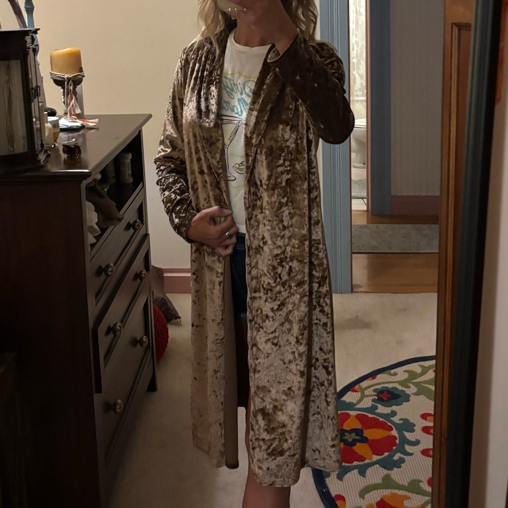Velvet Brown Long Coat